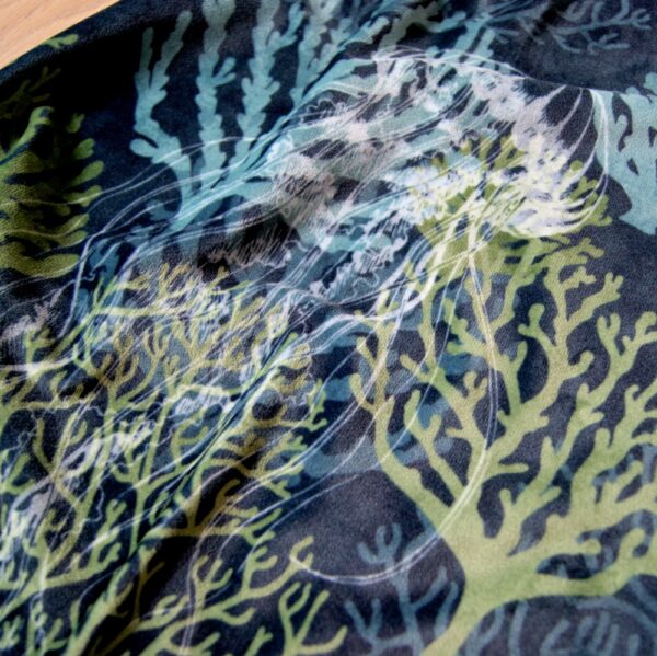 tkanina dekoracyjna, velvet, welwet, meduza, koralowce